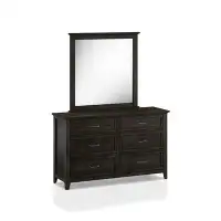 Gracie Oaks Ambia 6 Drawer Double Dresser with Mirror