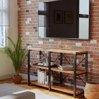 17 Stories 17 Stories Rustic Entryway Console Table, Long Hallway Table 47in 3-tier, Tv Stand Entertainment Center Media