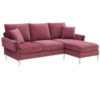 Winston Porter 84 " Convertible Sectional Sofa, Modern Chenille L-Shaped Sofa Couch With Reversible Chaise Lounge, Fit F