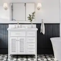 Red Barrel Studio Milani 36.25'' Single Bathroom Vanity with Quartz Top