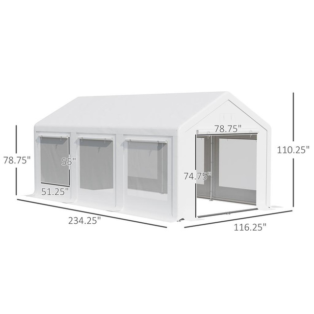 Party Canopy 19.5'x9.7'x9.2' White in Patio & Garden Furniture - Image 3