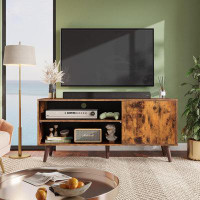 George Oliver Mid-Century Modern TV Stand For 55" TV, Entertainment Center With Storage, Open Shelves TV Console For Liv