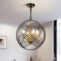 Laurel Foundry Modern Farmhouse Rappaport 4 - Light Globe Pendant with Crystal Accents