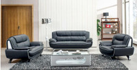 Lord Selkirk Furniture - Scarlet - Sofa, Loveseat &amp; Chair in Microfibre Leather Black &amp; White