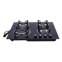 DALELEE Kitchen Gas Cooktop Stove Top 4-Burners Tempered Glass Built-In LPG/Natural Gas
