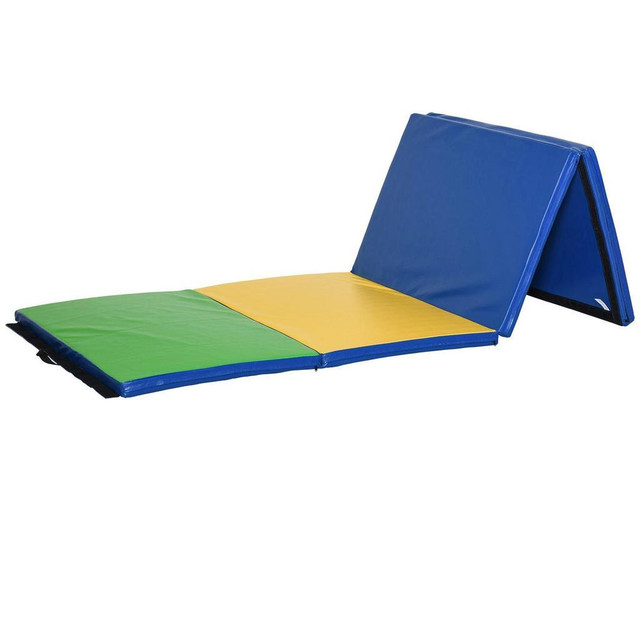 4X10X2 FOLDING GYMNASTICS TUMBLING MAT, EXERCISE MAT WITH CARRYING HANDLES FOR YOGA in Exercise Equipment