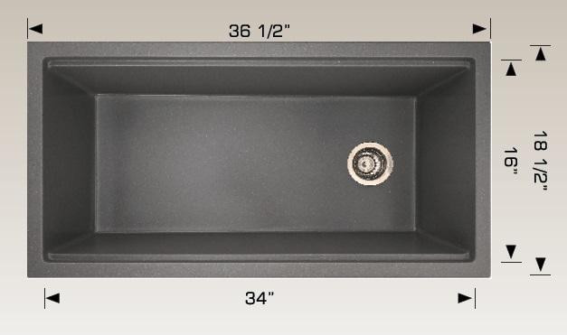 Granite Series: 36.5 or 34.5 x 18.5 x 10 Inch Undermount or Drop In Ledger Kitchen Sink Available in 4 Colors in Plumbing, Sinks, Toilets & Showers - Image 2