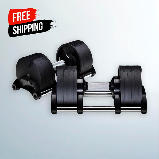 20KG (44LB) QUICKBELL ADJUSTABLE DUMBBELLS PAIR SET WITH PREMIUM STAND INCLUDED FREE SHIPPING in Exercise Equipment - Image 3