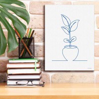 Red Barrel Studio One Line Plant II by Seven Trees Design - Wrapped Canvas Print