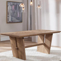 Loon Peak Simple Post-Modern Parquet Square Dining Table