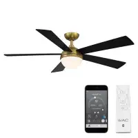 WAC Limited Fans 54" Eclipse 5 - Blade LED Smart Standard Ceiling Fan with Remote Control and Light Kit Included