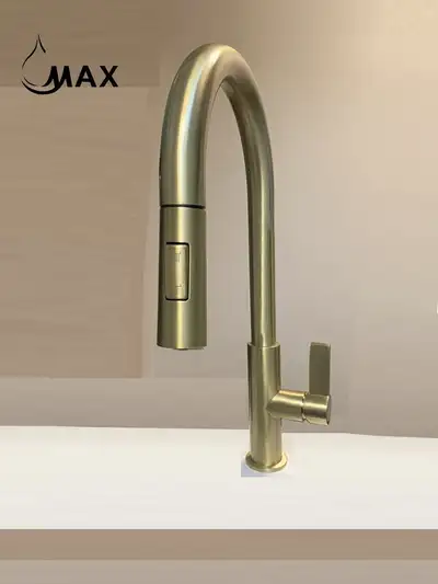 Pull-Out Kitchen Faucet Single Handle Brushed Gold