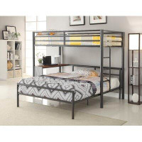 Mason & Marbles Breen Twin over Twin Metal Loft Bed with Built-in-Desk by Isabelle & Max