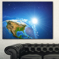 East Urban Home 'Sunrise over the Earth Landscape' Oil Painting Print on Canvas