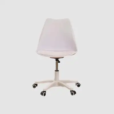 George Oliver White Ergonomic Small Computer Desk Chair with Wheels, Adjustable, Support Swivel