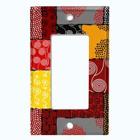 WorldAcc Metal Light Switch Plate Outlet Cover (Safari Pattern African Tribal Art Geometric Print   - Single Toggle)