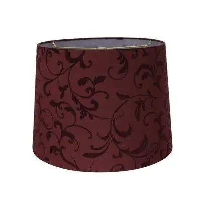Fleur De Lis Living Flock Printing Fabric Empire Lamp Shade ( Spider ) in Red