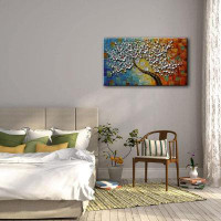 Red Barrel Studio Handpainted Contemporary  Oil Painting On Canvas 3D  Tree Paintings Modern Home Decor Wall  For Living