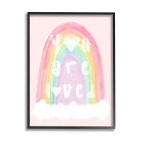 Stupell Industries You Are Loved Pastel Phrase Framed Giclee Art by Lil' Rue