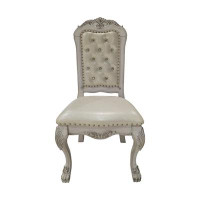 ACME Furniture Dresden Upholstered Tufted Side Chairs In Bone White (Set Of 2)