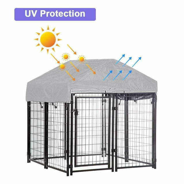 NEW OUTDOOR DOG KENNEL & COVER 4X4X4.3 FT WDK1342 in Accessories in Regina - Image 2