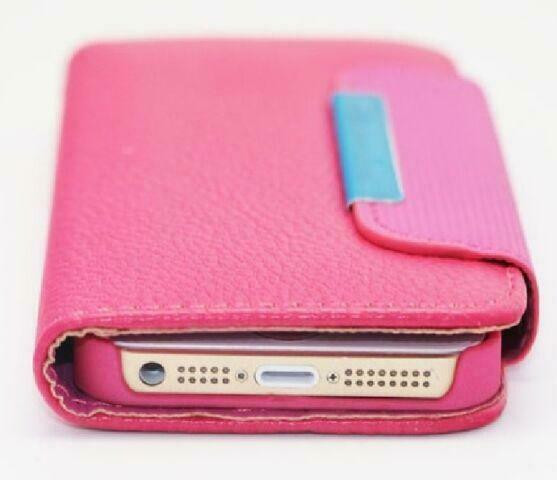 *** $ave 50% *** AOKO Wallet Case - iPhone 5-5S - Pink in Cell Phone Accessories in West Island - Image 2