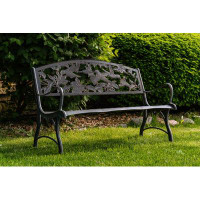 Alcott Hill Kuebel Cast Iron Hummingbird Garden Bench