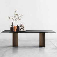 Hokku Designs Italian style rectangular rock plate table