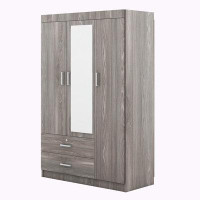 Latitude Run® 3-Doors Wooden Wardrobe Storage for Bedroom