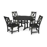 POLYWOOD® Braxton 5-Piece Nautical Trestle Arm Chair Dining Set