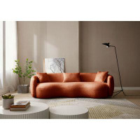 Bailongdoo Modern Boucle Fabric Curved Sofa with three pillows