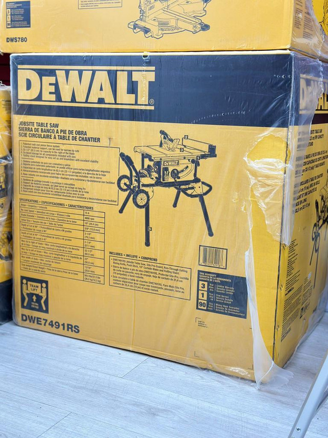 DEWALT 15 amp Corded 10-inch Portable Table Saw with Rolling Stand - BNIB @MAAS_COMPUTERS in General Electronics in Toronto (GTA)