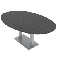 Skutchi Designs, Inc. 6 Person Conference Table With Square Metal Base Boat Oval Shape