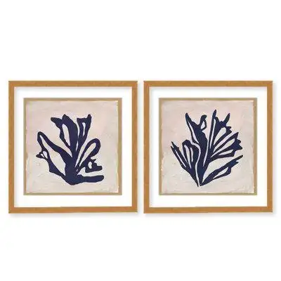 R2H Modern Chromatic Currents: A Diptych Of Red And Blue Ocean Plants