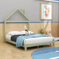 Harper Orchard Jaishri Full Size Wood Platform Bed with House-shaped Headboard