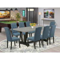 Winston Porter Aimun 8 - Person Rubberwood Solid Wood Dining Set