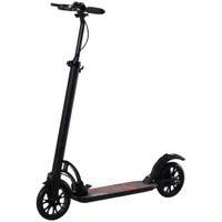 KICK SCOOTER FOLDING ADJUSTABLE RIDE ON TOY W/ DUAL BRAKING SYSTEM, REAR SHOCK ABSORPTION AND 8 BIG WHEELS FOR 14+ TEEN