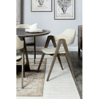 Brayden Studio 20” x 22” Light Grey Solid Oak Dining Chair w/ Soft Stonewash Canvas Upholstery