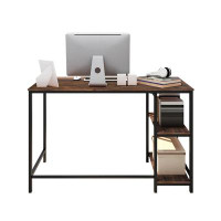 17 Stories 47.24" Rustic Brown Computer Desk - Modern Home Office Workstation For Study & Writing