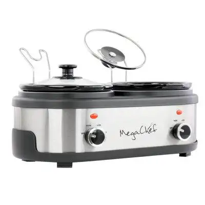 MegaChef's Dual Slow Cooker Buffet Server will keep food warm fresh and delicious all the time. Cook...