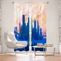 East Urban Home Lined Window Curtains 2-panel Set for Window Size by Markus Bleichner - Portland Skyline