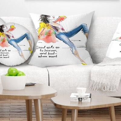 The Twillery Co. Abstract Portrait Yellow Young Woman Throw Pillow in Home Décor & Accents