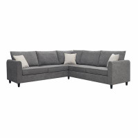 Latitude Run® Modern Upholstered Sectional Sofa, L Shape Furniture Couch with 3 Pillows