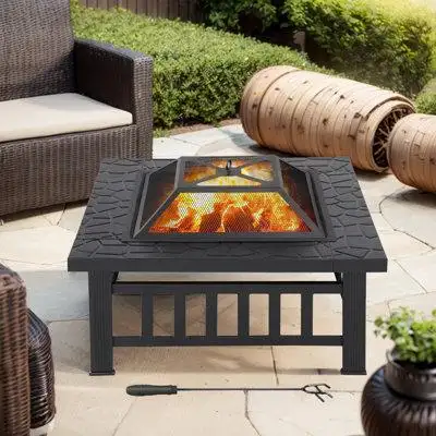 This outdoor fire pit brings a cozy atmosphere and warms up your backyard on chilly evenings. A powd...