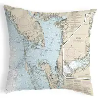 Highland Dunes Charlotte Harbour, Fl Nautical Map Noncorded Indoor/Outdoor Pillow 12X12
