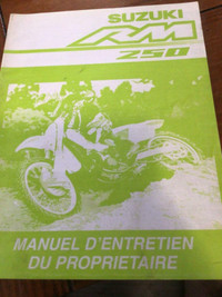 2001 Suzuki RM250 Manuel D’Entetien Du Proprietaire