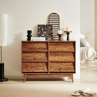 Infinity 6 Drawer Double Dresser Features Vintage-style and Bevel Design