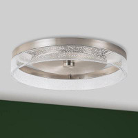 Wrought Studio Chrome 20w Led Flush Mount With Clear Bubble Acrylic