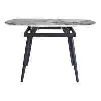 Ivy Bronx 51.18''Extendable Round Sintered Stone Dining Table