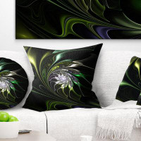 Made in Canada - East Urban Home Designart 'Multi Coloured Green Stained Glass' Floral Throw Pillow